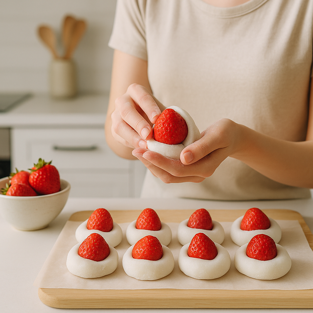 close-up image daifuku mochi